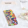 French Amie Pocket Comb Multicolor Small 4 Inch Cellulose Handmade Smooth Tip Wide Tooth Non Static Hair Comb