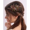 Rumtock Red and Green Crystal Beads Hair Comb Christmas Hair Piece for Wedding Brides Women Special Occasion Banquet Jewelry (Red)