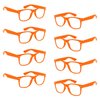 Pibupibu 8/20 Packs Kids/Adult Frame Only No Lens Orange/Multicolor Glasses Party Favors Supplies (Adult 8 Pack-Orange)