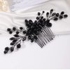Missgrace Women Handmade Gothic Black Full Rhinestones Side Hair Comb Prom Party Special Occasion Punk Headpiece Black Women Rhinestones Hair Accessories for Women Gilrs (Black 5)