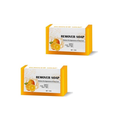 Ginaday 2Pcs Turmeric Face Soap Bar, Natural Lemon and Turmeric Soap Bar for Face and Body Cleanser Scrub Exfoliating Reduces Acne for Man and Women.
