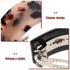 KALLORY Women's French Barrettes - 4Pcs Semi Circle Metal Hair Clips and Ponytail Holders
