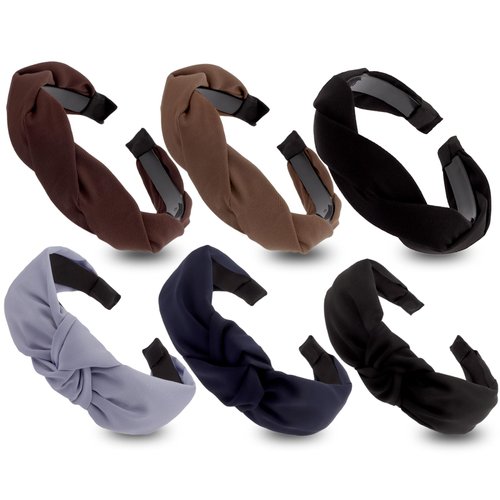 Vovii 6Pcs Headbands for Women, Braided Knotted Neutral Headbands for Women's Fashion Headbands, Wide Braid Head Bands Hair Bands for Women's Hair, Cute Trendy Top Knot Headbands for Women Non Slip