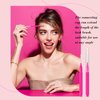 Lallisa 100 Pieces Micro Eyebrow Brush with Cap Brow Lamination Brush Eyebrow Brush Eyelash Brush Multifunctional Micro Lash Comb for Eyelash and Eyebrow Extensions Tool (Pink)
