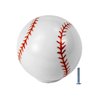 6 Pack Silverline Cabinet Boy Child Drawer Knobs 1-1/4" Sports Dresser Wardrobe Room Decoration, Baseball