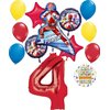 Anagram Power Rangers 4th Birthday Party Supplies 13 pc Foil Balloon Bouquet Decorations