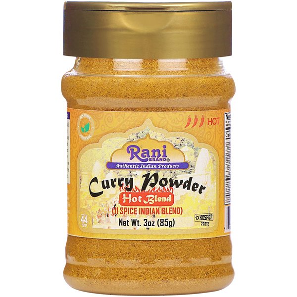 Rani Curry Powder Hot (11-Spice Authentic Indian Blend) 3oz (85g) PET Jar ~ All Natural | Salt-Free | Vegan | No Colors | Gluten Friendly | NON-GMO | Kosher | Indian Origin