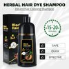 KAISASA Black Hair Dye Shampoo 3 in 1 for Gray Coverag Color Shampoo for Women/Men Instant Herbal Semi Permanent champu para canas