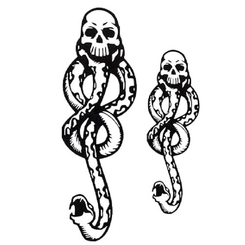 30 Sheets Death Eater Tattoo Dark Mark Tattoos Mamba Snake Skull Fake Temporary Tattoos for Costume Accessories and Parties