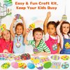Qyeahkj 32 Set Easter Egg Craft Kit for Kids Easter Bunny Necklaces Beads Ornaments DIY Spring Sticker Arts Crafts Activities Make Your Own Hanging Decor Supplies for Home School Classroom Party Favor