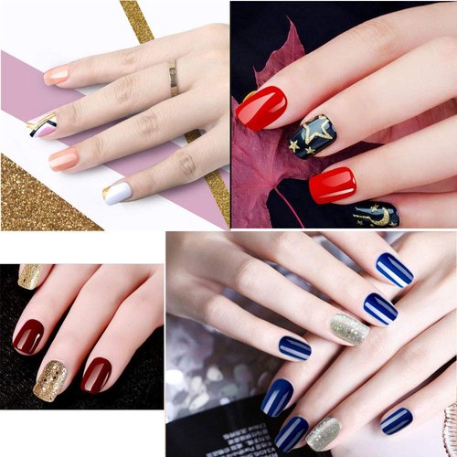 enForten 500pcs Clear Short Square Full Cover Fake Nails Tips Artificial Acrylic False Nails For Women Nail Salons & DIY Nail Art Manicure Decoration