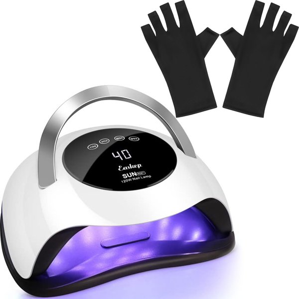 Easkep 120W UV Light for Nails - UV Nail Lamp with UV Gloves Kit Nail Dryer UV Lamp for Gel Nails UV LED Nail Lamp Professional for Home and Salon