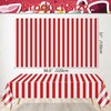 PIXHOTUL 4 Pieces Carnival Table Cloths, Red and White Stripe Tablecloths, Red Plastic Table Cover, Circus Theme Party Decorations for Carnival, Movie Night, Birthday, Christmas, Wedding, 51'' x 86''