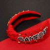 mokkia Game Day Accessories for Women Beaded Game Day Football Headbands Jeweled Rhinestone Pearl Knotted Headband Red Spirit Day Accessories Sports Game Day Outfits Tailgate Party Favors (Pattern A)