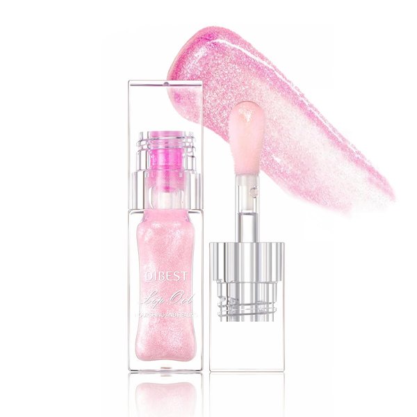 Color Changing Lip Oil, Moisturizing Color Changing Lip Gloss Plumping Lip Oil, Long Lasting Nourishing Lip Glow Oil Non-sticky Fresh Texture Lip Oils Lip Balm Glitter Lip Gloss with Brush