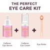 Caffeine Eye Cream,Dark Circles Under Eye Treatment For Puffiness And Bags Under Eyes Wrinkles Dark Circles w/Eye Serum & Eye Roller,Eye Cream Eye Care,Eye Bag Remover Puffy Eyes Treatment Products