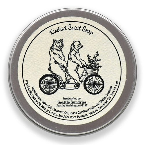 Seattle Sundries Almond & Cream Scented Soap, Friend Gift Idea - 1 (4oz) Bodywash Bar for Women & Men in a Gift Tin, Handmade Stocking Stuffer