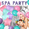 42 Pcs Spa Party Decorations Balloons Spa Theme Birthday Party Supplies Lipstick Cosmetics Balloons for Girls Spa Day Makeup Party (purple)