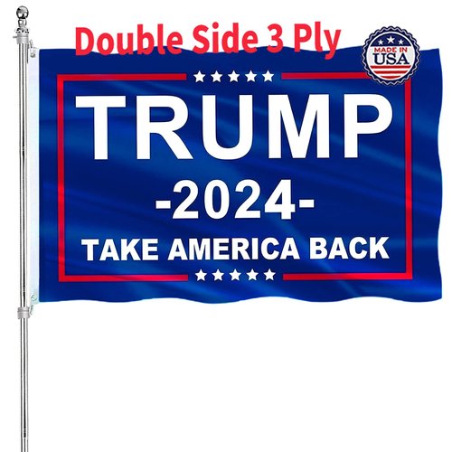 Trump 2024 Flag 3 Ply Take America Back Double Sided Donald 3x5 Trump Flags 2024 Outdoor 240D Polyester with Durable Canvas Header and 2 Brass Grommets for Indoor Car Wall