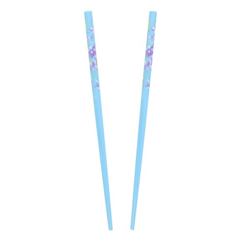 Set of Two Wooden Hair Sticks With Flowers Hair Pin Chopsticks for Women 7 inches Long- Light Blue
