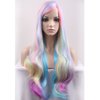 BERON 27 Inches Long Curly Mixed Color Charming Soft Full Wig with Bangs Wig Cap Included