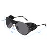 Ossat Polarized sunglasses with side shields cowhide Shield wind proof sunshade For Men Women Classic Mountain Fishing eyewear
