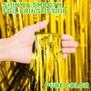 BFONS 4-Pack Backdrop for Party Decorations, Foil Fringe Backdrop Curtains, Tinsel Streamers for Birthday Party Decorations, Gold Backdrop Curtains for Girl Graduation Disco Parties