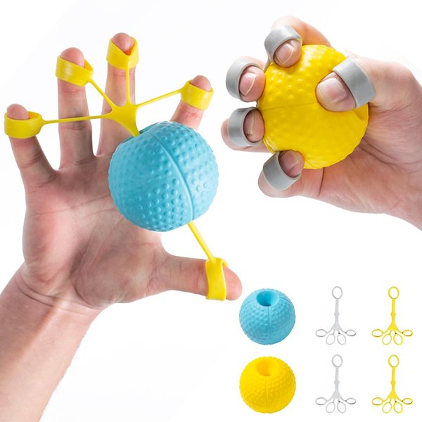 JFGLORIX Hand Exercise Balls Finger Strengthener Therapy Hand Balls Finger Exerciser Balls Finger Stretching and Rehabilitation Training for the Elderly 6 Piece Set.