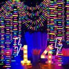 60feet UV Neon Paper Garland Stripe Neon Streamers Black Light Neon DecorationsGlow Party UV Reactive Neon Party Favors Glow in The Dark Party Supplies and Decorations for Wedding Birthday Banners