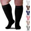 Mojo Compression Socks - 5XL Plus Size Bariatric Support Stockings for CVI, Swelling, and Spider Veins - 20-30mmHg Compression, Black, Closed Toe, XXXXX-L – AB201BL8