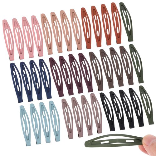 40 Pcs Snap Hair Clips for Women 2.95in Colourful Matte Hair Barrettes for Women Girls Fine Hair Thin Flat Hair Clips Snap Cute Solid Candy Color Snap Barrettes for Women