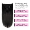 Liwihas Clip in Human Hair Extensions 100g 7pcs with 16 clips Silky Straight Clip in Hair Extensions for Women Double Weft Thick Remy Human Hair (#1B Natural Black 24 inch)
