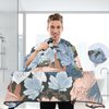 ALAZA Colorful Flowers Barber Cape for Men Women, Waterproof Haircut Apron Beard Shaving Bib Hair Cutting Cloth 55 x 65 Inch