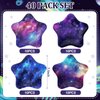 Whaline 40Pcs Galaxy Space Party Paper Plates Star Shaped Disposable Plates 4 Designs Decorative Tableware for Party Supplies Table Decor, 7.1 Inch