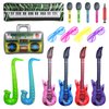 Inflatable Rock Star Toys Set Inflatable Guitar Microphone for 80's Party Decorations 90s Party Favors Hip Hop Inflatable Instruments Party Props Theme Party Supplies for Kids & Adults 17Pack