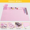 Silicone Painting Mat, Art Mat with Cup, Craft Paint Brush Cleaner Tool, Artist for Kids Gift Clay DIY Creations, Christmas Gifts Box (Pink)