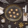 48-Pack Black and Gold Party Plates, 7 Inch Paper Plates for Birthday Cake and Desserts