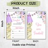 Sahjzk Floral Castle Style Fill-In Birthday Invites(4"x6"), Princess Birthday Invitations with Envelopes(20-Pack), Birthday Party Supplies for Girls, Teen, Kids-A10