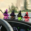 wonuu Car Dashboard Decorations Spiders Witch Rubber Ducks for Halloween, Duck for Office Desk Ornament Accessories with Hat, Glasses, Chain, Plush and Plastic Spider, Pink