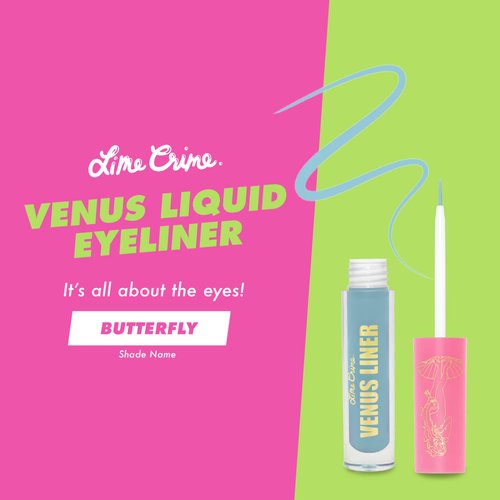 Lime Crime Venus Pigmented Liquid Eyeliner with Precision Brush, Butterfly (Bright Aqua) - Ultra Matte Water-Based Formula is Long-Lasting, Smudge-Proof & Quickly Dries - Vegan & Cruelty-Free