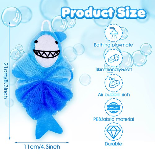 Bath Loofahs Animal Bath Sponge for Bathing, Kids Loofah Bath Pouf Body Scrubber Mesh Loofah Sponges, Bath and Shower Loofah Sponge for Children Gentle Exfoliating