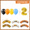 Mpanwen Construction Birthday Party Supplies for 2 Year Old Boy, 139 Pcs Dump Truck Party Decorations for Boys Baby - Backdrop, Balloons, Cupcakes Wrappers, Traffic Signs, Tablecloth, Crown and Poster