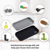 ECOART Silicone Sponge Holder Tray, Dishwashing Brush Holder, Sponge Caddy, Kitchen Sink Organizer,Bathroom Organizer,with Silicone Cleaning Brush (Black)