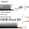 SEEDEW Petal 5D Lash Extensions, 0.07mm D Curl MIX8-15mm 12 Rows/Tray, Shorter Sides NEW, W Shape, PBT Volume Eyelash Grafting for Lash Tech, Artist, Beauty Salon(Petal 5D-Black-0.07-D-MIX8-15mm)