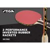STIGA Performance 2 Player Ping Pong Set – 2 Table Tennis Rackets, 3 – 3 Star Orange Balls Included