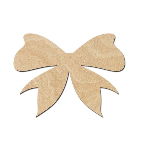 Bow Ribbon Wood Cutouts for crafts, Laser Cut Wood Shapes 5mm thick Baltic Birch Wood, Multiple Sizes Available