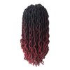 Gypsy Faux Locs Crochet Hair 14inch 6Packs Soft Goddess Locs Pre Looped Crochet Braids Beach Curl Bohemian Dreadlock Hair Extensions（14inch,OT1B/99J/530)