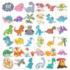 EMOEM Dinosaur Tattoos for Boys Individually Wrapped, 50 PCS Glitter Temporary Tattoo Sticker Kids, Dinosaur Birthday Party Decorations Supplies Favors Goodie Bag Stuffers