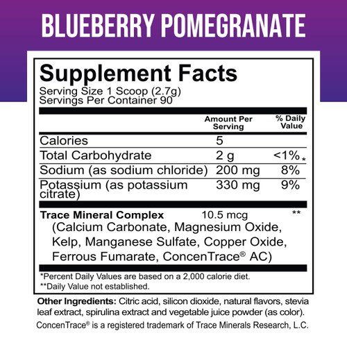 Electrolytes Powder No Sugar - Electrolyte Mix - Hydration Drink - Keto Electrolytes - Fasting Electrolytes - Water Enhancer, No Tablets, Non-GMO, Sports Drink - 90 Servings Blueberry-Pomegranate