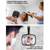 MIRRORNOVA Hand Mirror, Barber Hairdressing Handheld Mirror with Handle for Salon, Square, Black, Medium